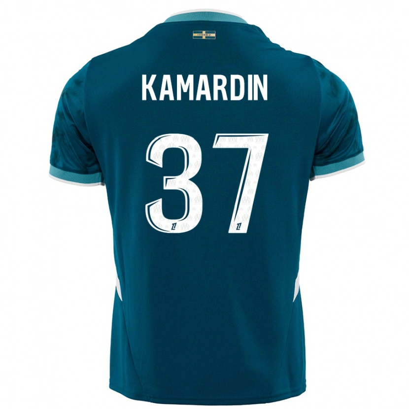 Danxen Kinder Aaron Kamardin #37 Türkisblau Auswärtstrikot Trikot 2024/25 T-Shirt Schweiz