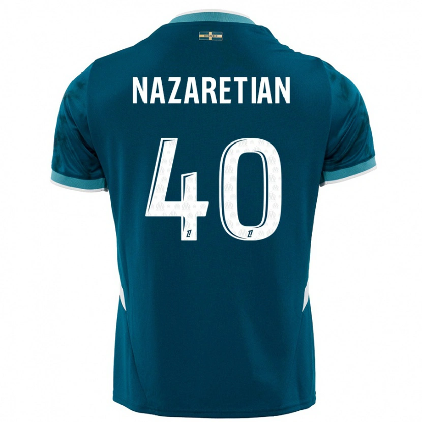 Danxen Kinder Manuel Nazaretian #40 Türkisblau Auswärtstrikot Trikot 2024/25 T-Shirt Schweiz