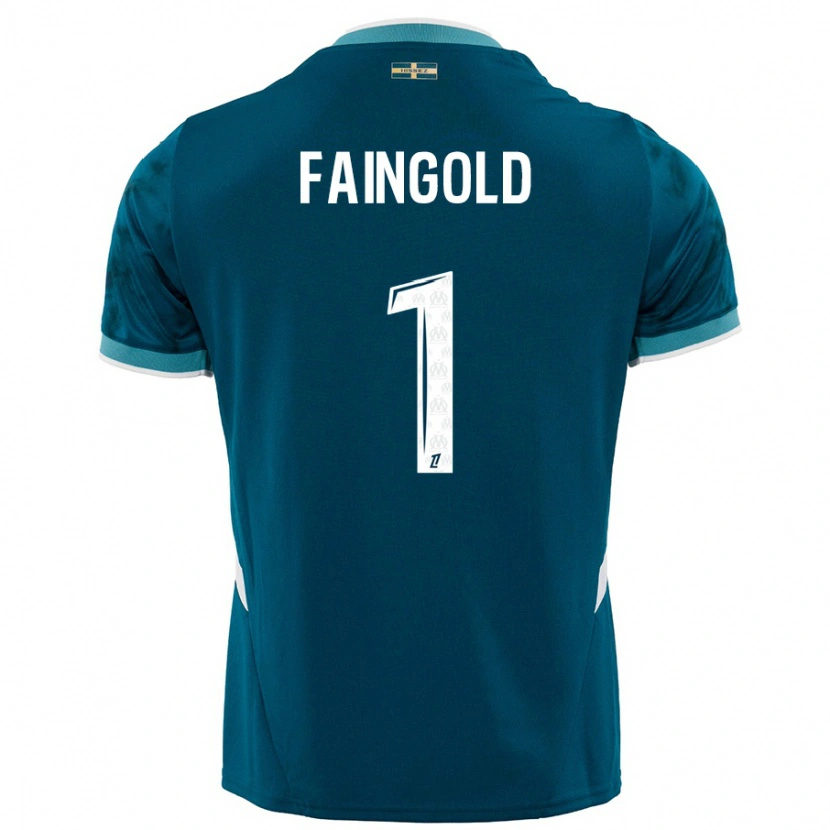 Danxen Kinder Abbie Faingold #1 Türkisblau Auswärtstrikot Trikot 2024/25 T-Shirt Schweiz