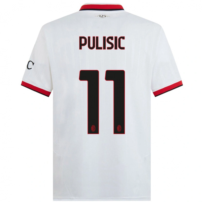 Danxen Kinder Christian Pulisic #11 Weiß Schwarz Rot Auswärtstrikot Trikot 2024/25 T-Shirt Schweiz