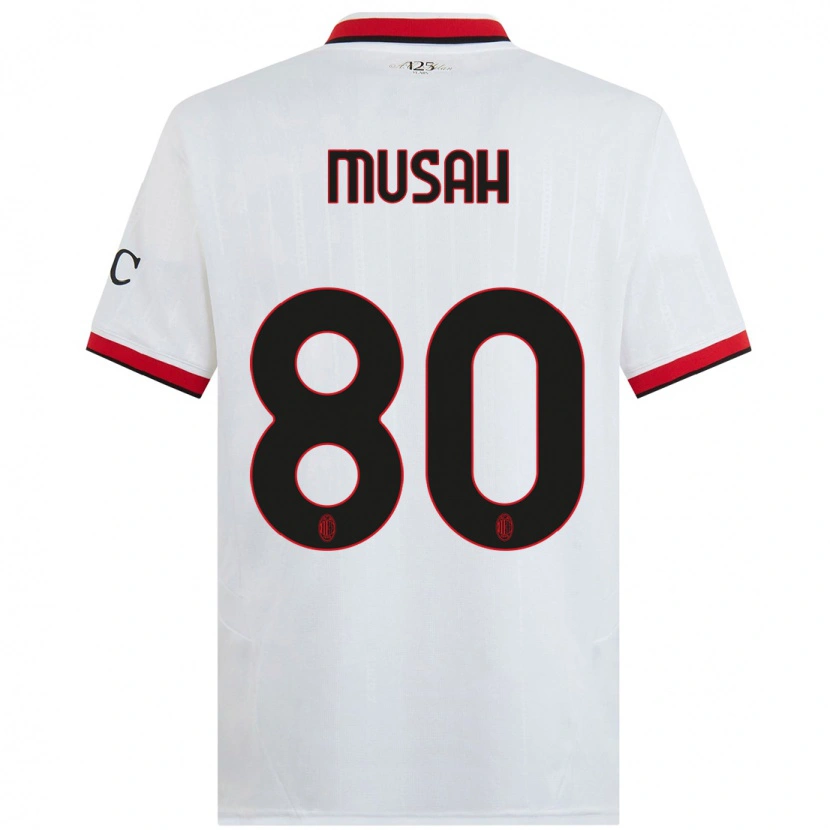 Danxen Kinder Yunus Musah #80 Weiß Schwarz Rot Auswärtstrikot Trikot 2024/25 T-Shirt Schweiz