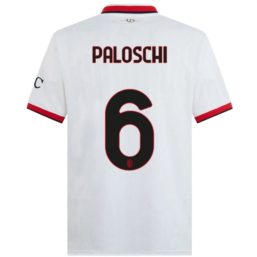 Danxen Kinder Dorian Paloschi #6 Weiß Schwarz Rot Auswärtstrikot Trikot 2024/25 T-Shirt Schweiz