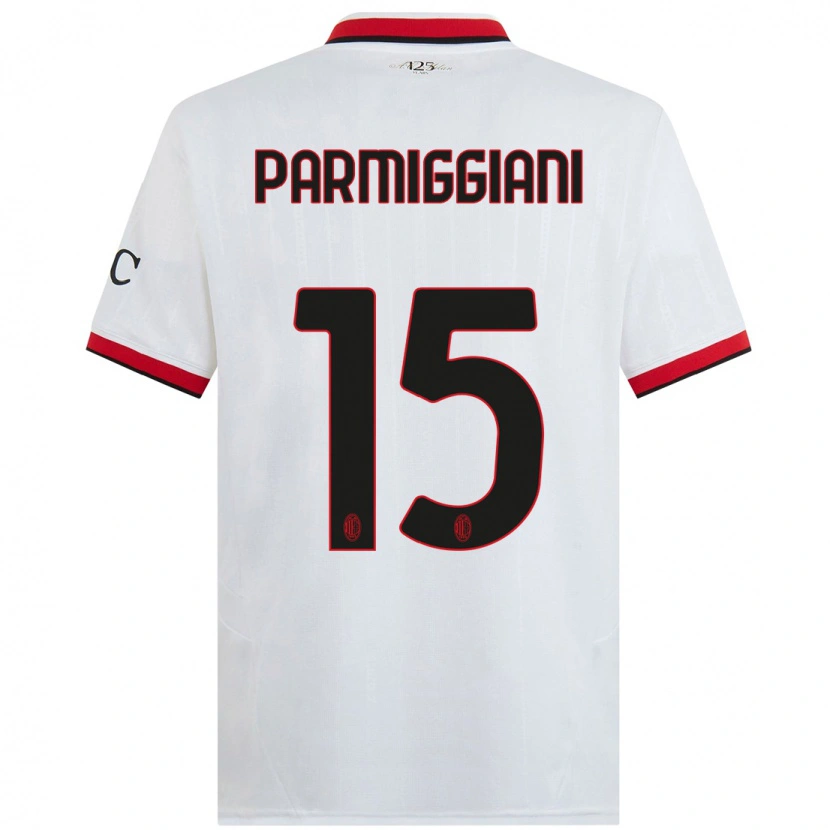 Danxen Kinder Pietro Parmiggiani #15 Weiß Schwarz Rot Auswärtstrikot Trikot 2024/25 T-Shirt Schweiz