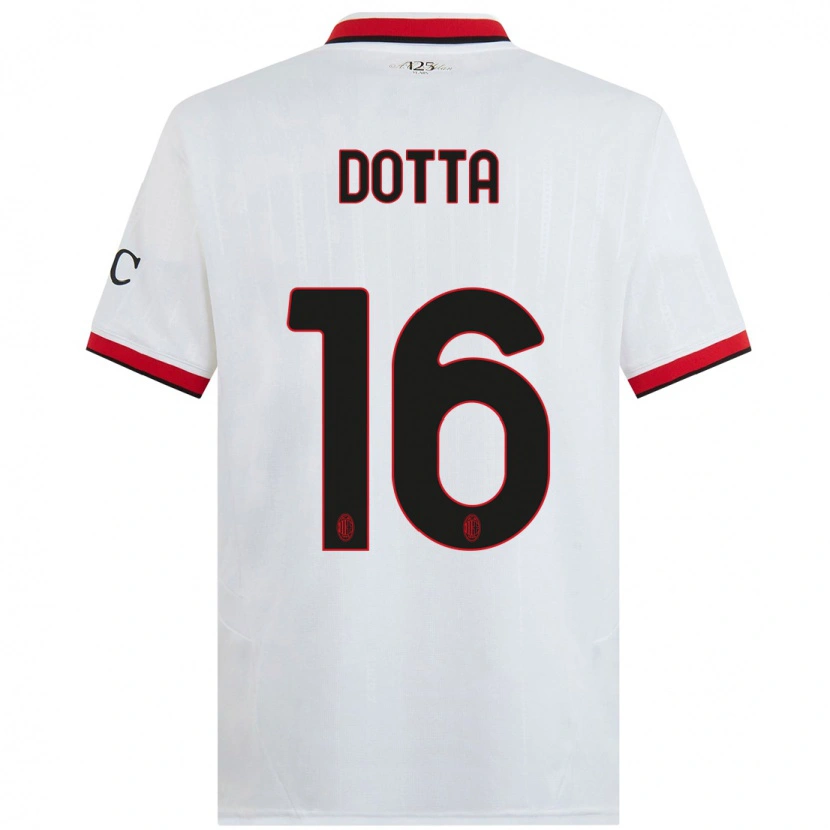 Danxen Kinder Cristiano Dotta #16 Weiß Schwarz Rot Auswärtstrikot Trikot 2024/25 T-Shirt Schweiz