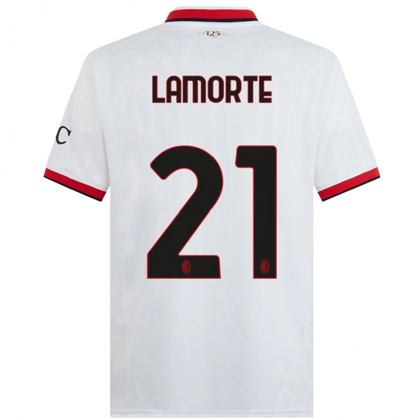 Danxen Kinder Alessandro Lamorte #21 Weiß Schwarz Rot Auswärtstrikot Trikot 2024/25 T-Shirt Schweiz