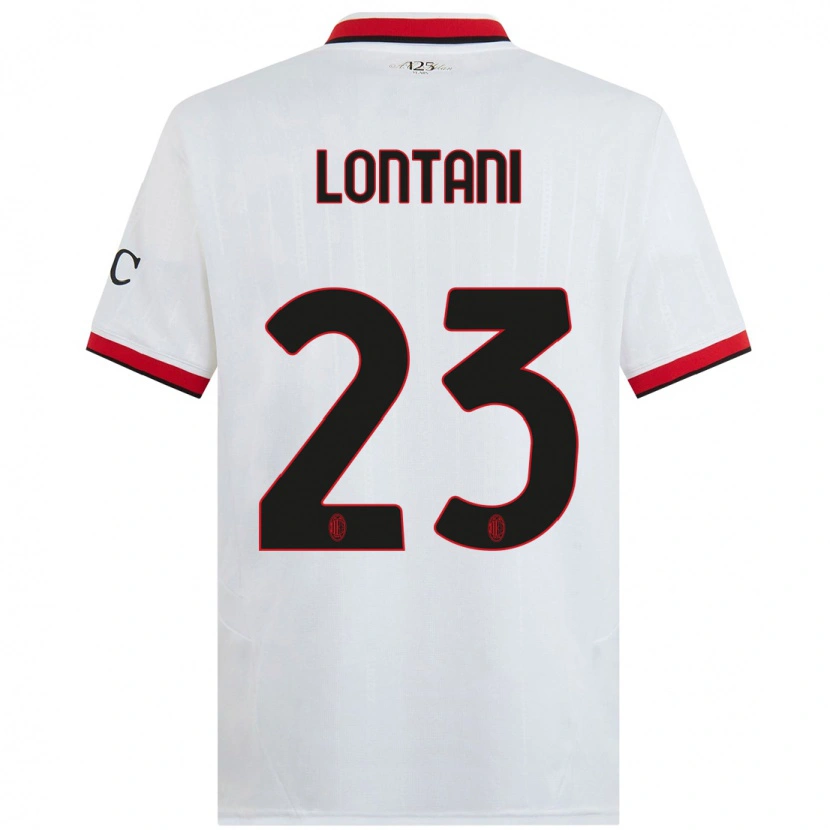 Danxen Kinder Simone Lontani #23 Weiß Schwarz Rot Auswärtstrikot Trikot 2024/25 T-Shirt Schweiz