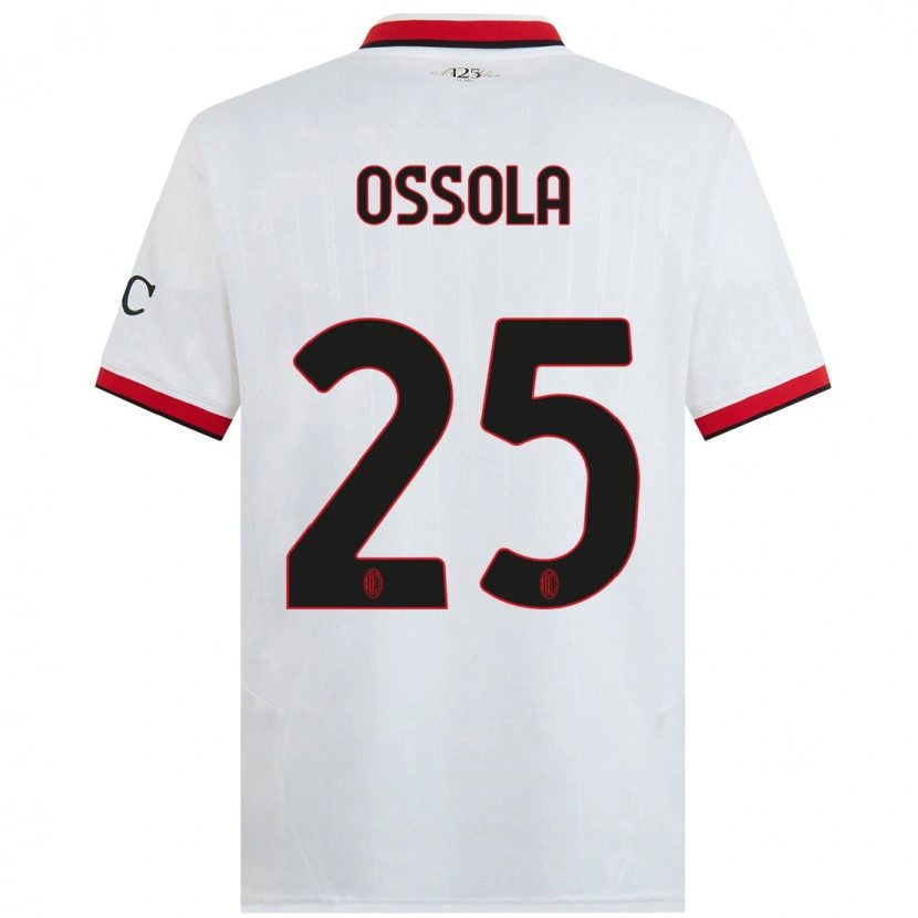 Danxen Kinder Lorenzo Ossola #25 Weiß Schwarz Rot Auswärtstrikot Trikot 2024/25 T-Shirt Schweiz