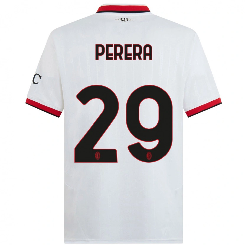 Danxen Kinder Nirash Perera #29 Weiß Schwarz Rot Auswärtstrikot Trikot 2024/25 T-Shirt Schweiz