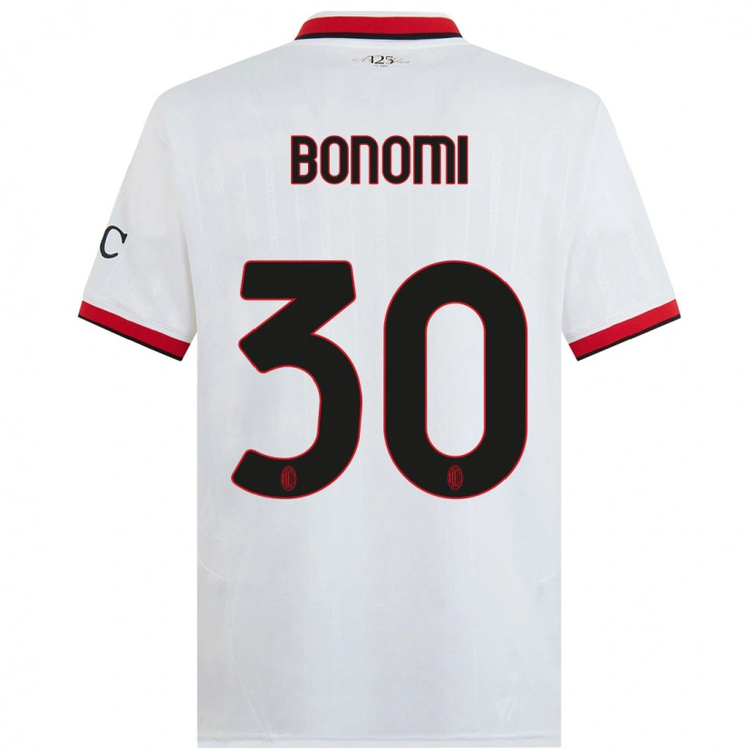 Danxen Kinder Alessandro Bonomi #30 Weiß Schwarz Rot Auswärtstrikot Trikot 2024/25 T-Shirt Schweiz