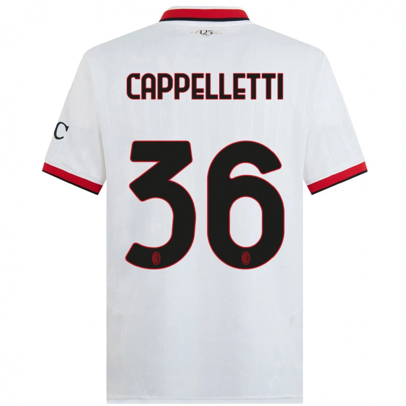 Danxen Kinder Mattia Cappelletti #36 Weiß Schwarz Rot Auswärtstrikot Trikot 2024/25 T-Shirt Schweiz