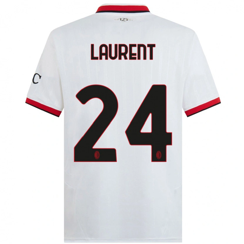 Danxen Kinder Emelyne Laurent #24 Weiß Schwarz Rot Auswärtstrikot Trikot 2024/25 T-Shirt Schweiz