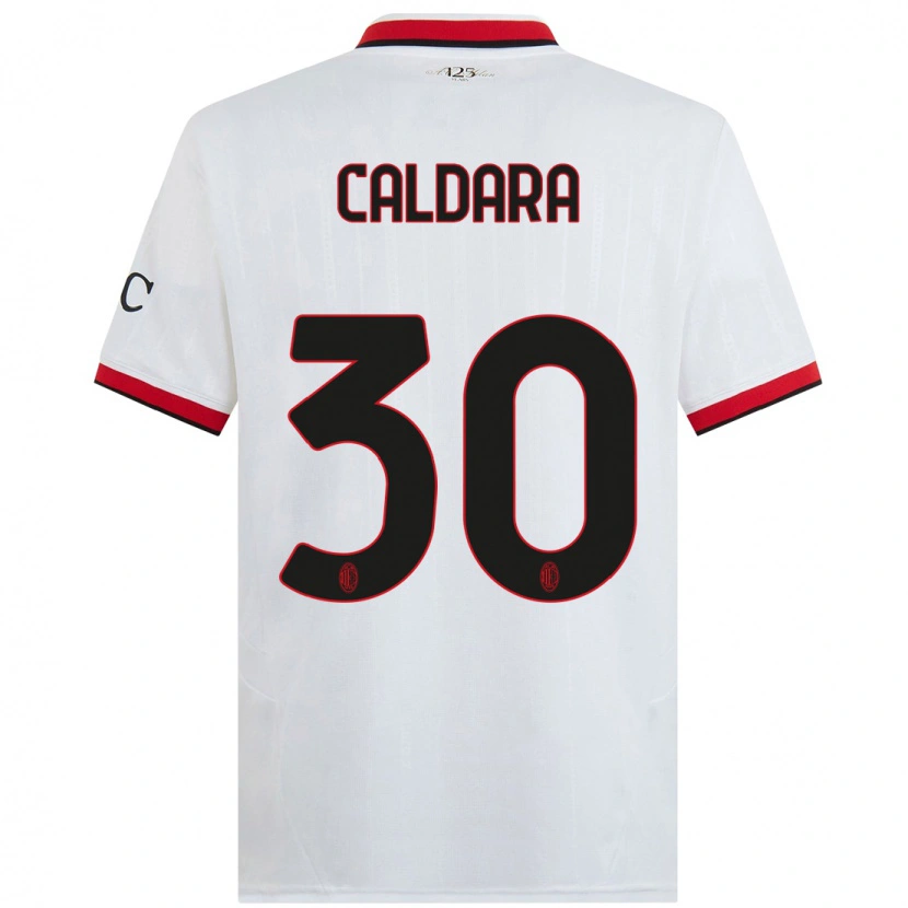 Danxen Kinder Mattia Caldara #30 Weiß Schwarz Rot Auswärtstrikot Trikot 2024/25 T-Shirt Schweiz