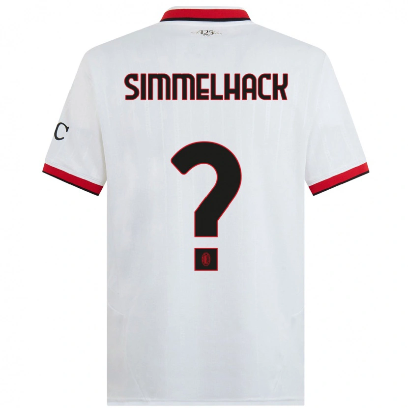 Danxen Kinder Alexander Simmelhack #0 Weiß Schwarz Rot Auswärtstrikot Trikot 2024/25 T-Shirt Schweiz