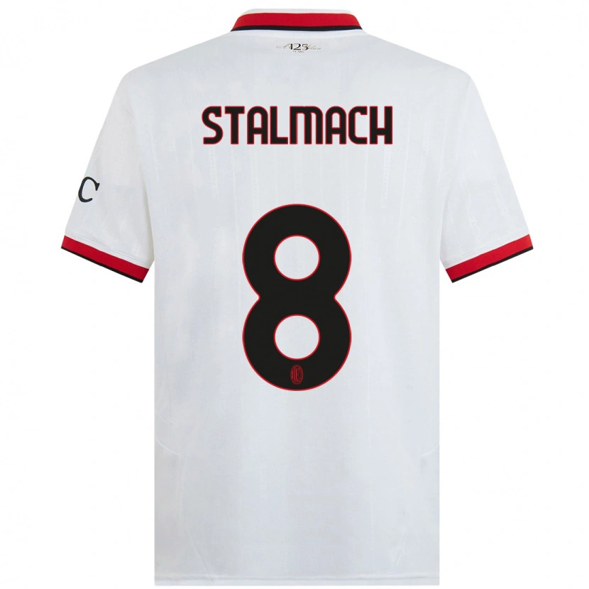 Danxen Kinder Dariusz Stalmach #8 Weiß Schwarz Rot Auswärtstrikot Trikot 2024/25 T-Shirt Schweiz