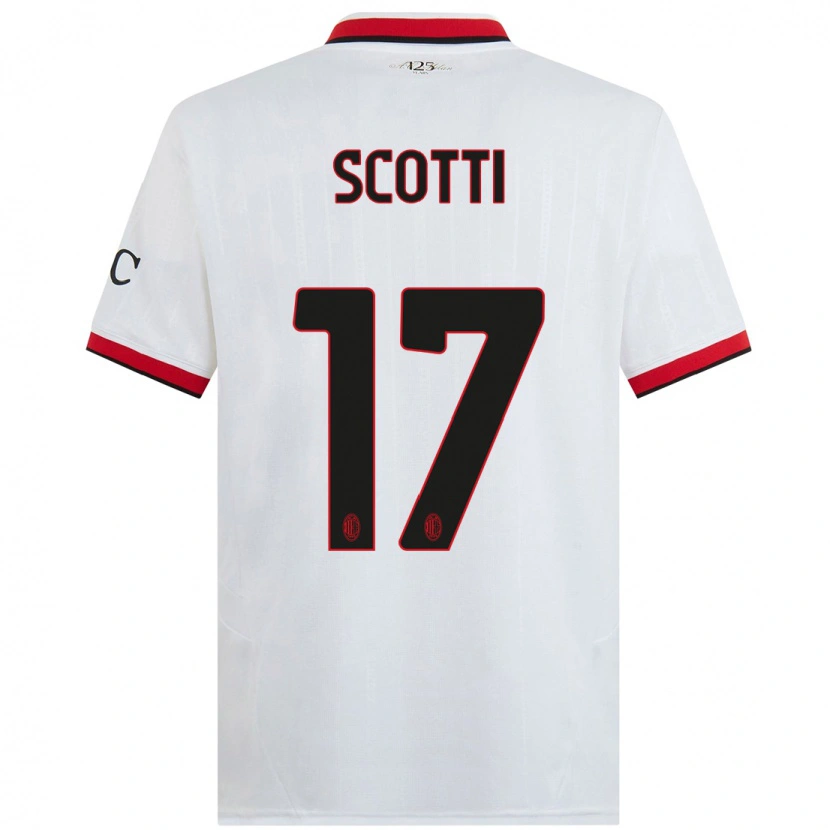 Danxen Kinder Filippo Scotti #17 Weiß Schwarz Rot Auswärtstrikot Trikot 2024/25 T-Shirt Schweiz