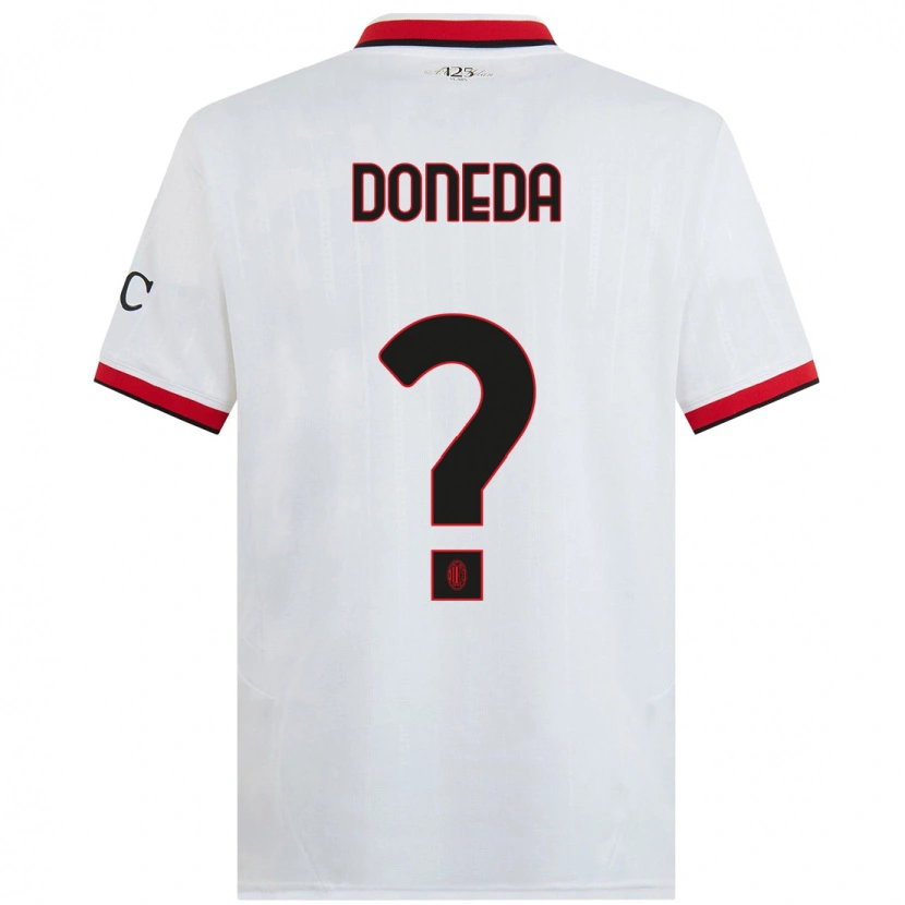 Danxen Kinder Paolo Doneda #0 Weiß Schwarz Rot Auswärtstrikot Trikot 2024/25 T-Shirt Schweiz