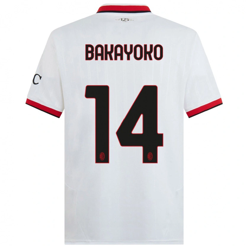 Danxen Kinder Tiemoue Bakayoko #14 Weiß Schwarz Rot Auswärtstrikot Trikot 2024/25 T-Shirt Schweiz