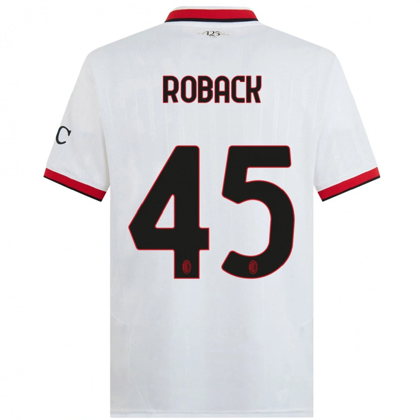 Danxen Kinder Emil Roback #45 Weiß Schwarz Rot Auswärtstrikot Trikot 2024/25 T-Shirt Schweiz