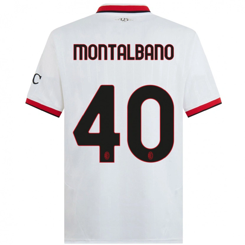 Danxen Kinder Nicolo Montalbano #40 Weiß Schwarz Rot Auswärtstrikot Trikot 2024/25 T-Shirt Schweiz