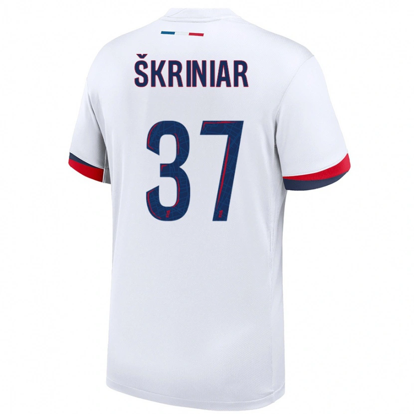 Danxen Kinder Milan Skriniar #37 Weiß Blau Rot Auswärtstrikot Trikot 2024/25 T-Shirt Schweiz