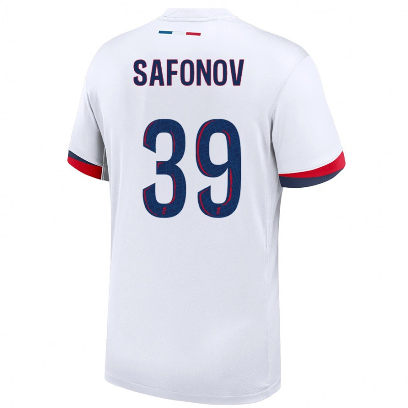 Danxen Kinder Matvey Safonov #39 Weiß Blau Rot Auswärtstrikot Trikot 2024/25 T-Shirt Schweiz