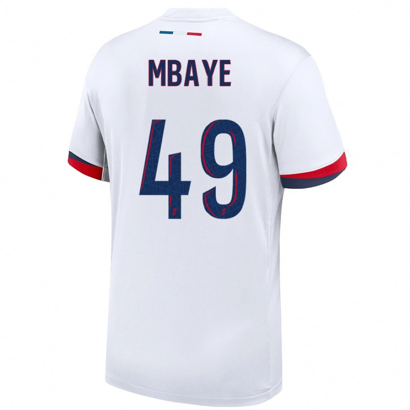 Danxen Kinder Ibrahim Mbaye #49 Weiß Blau Rot Auswärtstrikot Trikot 2024/25 T-Shirt Schweiz