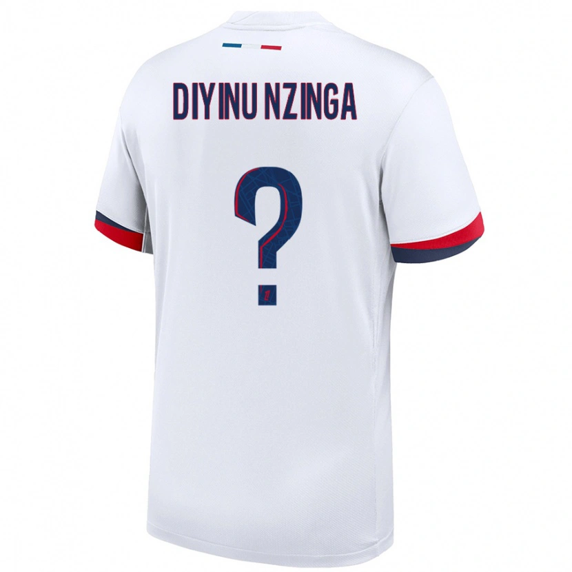 Danxen Kinder Vainqueur Diyinu Nzinga #0 Weiß Blau Rot Auswärtstrikot Trikot 2024/25 T-Shirt Schweiz