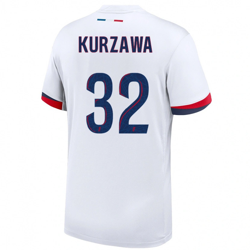 Danxen Kinder Layvin Kurzawa #32 Weiß Blau Rot Auswärtstrikot Trikot 2024/25 T-Shirt Schweiz