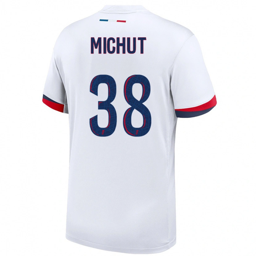 Danxen Kinder Edouard Michut #38 Weiß Blau Rot Auswärtstrikot Trikot 2024/25 T-Shirt Schweiz