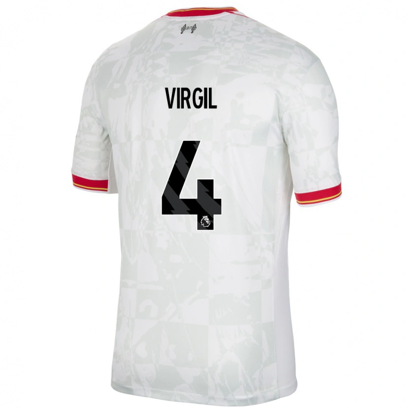 Danxen Kinder Virgil Van Dijk #4 Weiß Rot Schwarz Ausweichtrikot Trikot 2024/25 T-Shirt Schweiz