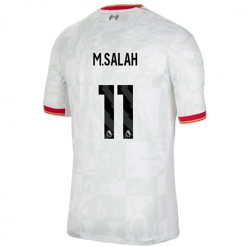 Danxen Kinder Mohamed Salah #11 Weiß Rot Schwarz Ausweichtrikot Trikot 2024/25 T-Shirt Schweiz