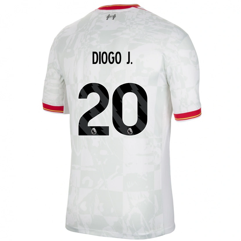 Danxen Kinder Diogo Jota #20 Weiß Rot Schwarz Ausweichtrikot Trikot 2024/25 T-Shirt Schweiz