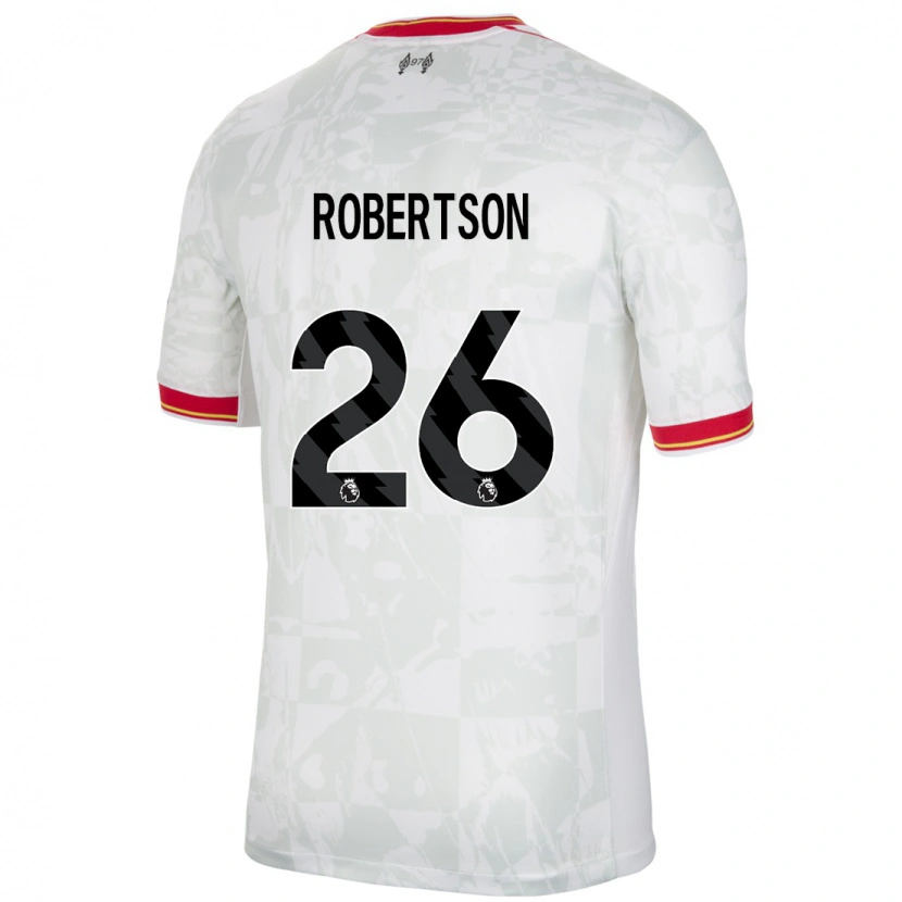 Danxen Kinder Andrew Robertson #26 Weiß Rot Schwarz Ausweichtrikot Trikot 2024/25 T-Shirt Schweiz