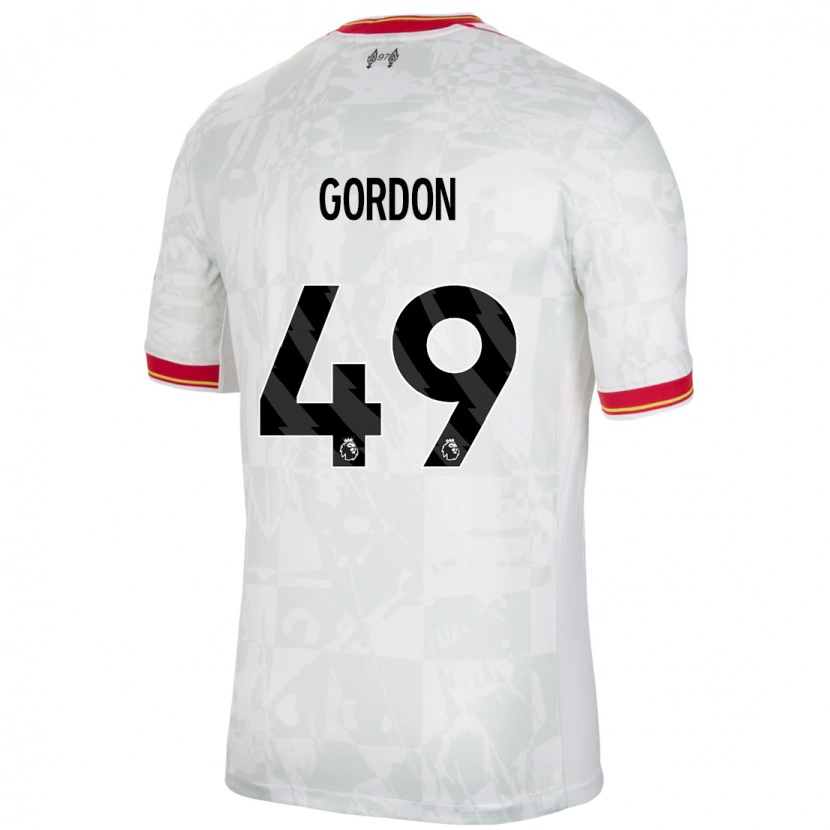 Danxen Kinder Kaide Gordon #49 Weiß Rot Schwarz Ausweichtrikot Trikot 2024/25 T-Shirt Schweiz