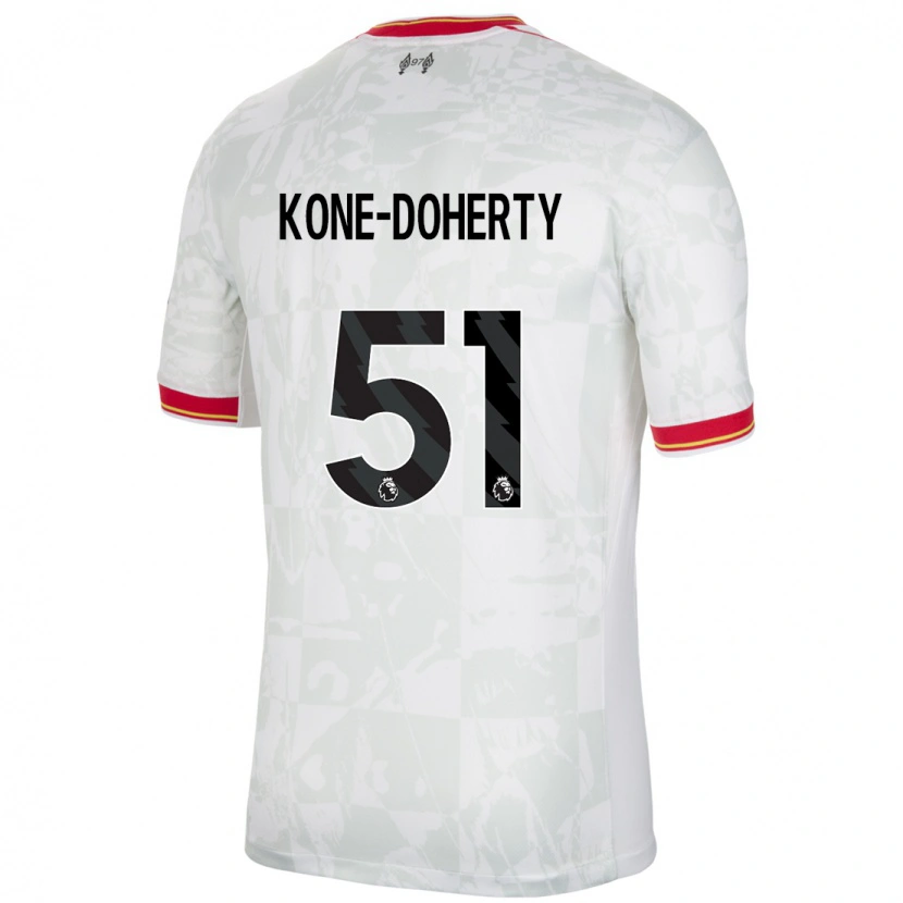 Danxen Kinder Trent Kone-Doherty #51 Weiß Rot Schwarz Ausweichtrikot Trikot 2024/25 T-Shirt Schweiz