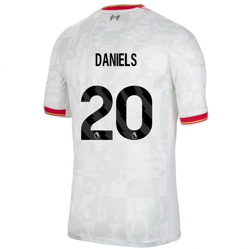 Danxen Kinder Yana Daniëls #20 Weiß Rot Schwarz Ausweichtrikot Trikot 2024/25 T-Shirt Schweiz