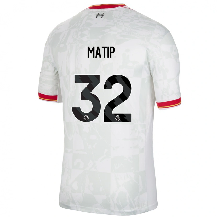 Danxen Kinder Joel Matip #32 Weiß Rot Schwarz Ausweichtrikot Trikot 2024/25 T-Shirt Schweiz