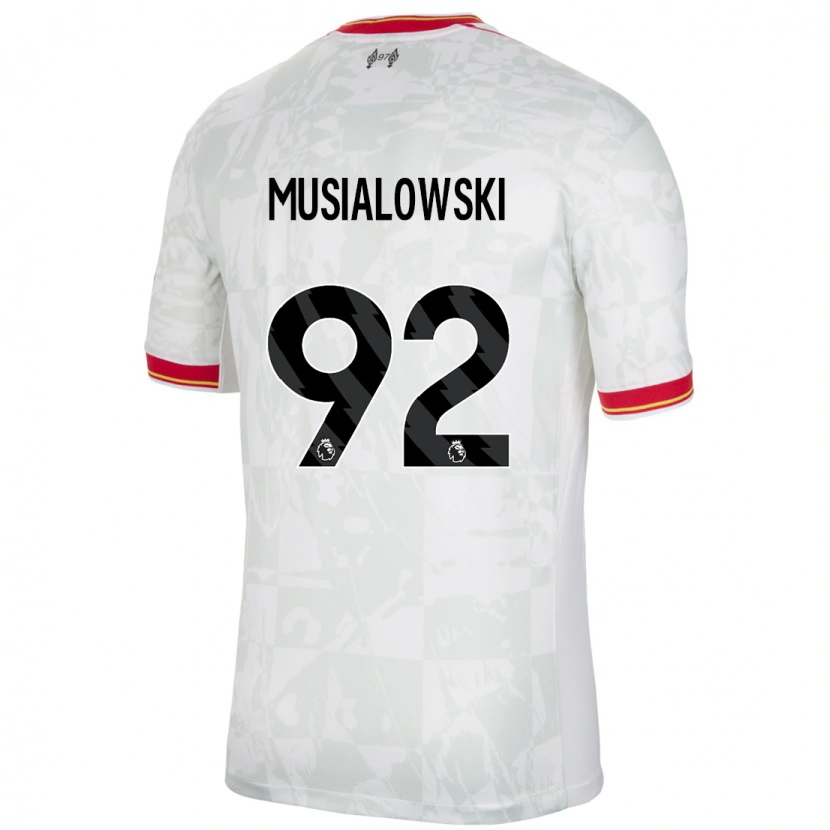 Danxen Kinder Mateusz Musialowski #92 Weiß Rot Schwarz Ausweichtrikot Trikot 2024/25 T-Shirt Schweiz