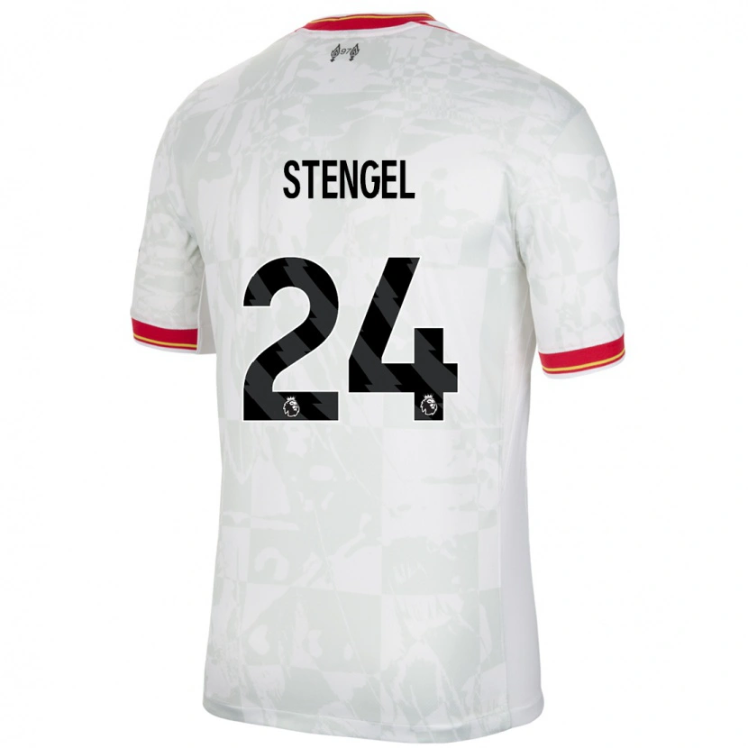 Danxen Kinder Katie Stengel #24 Weiß Rot Schwarz Ausweichtrikot Trikot 2024/25 T-Shirt Schweiz