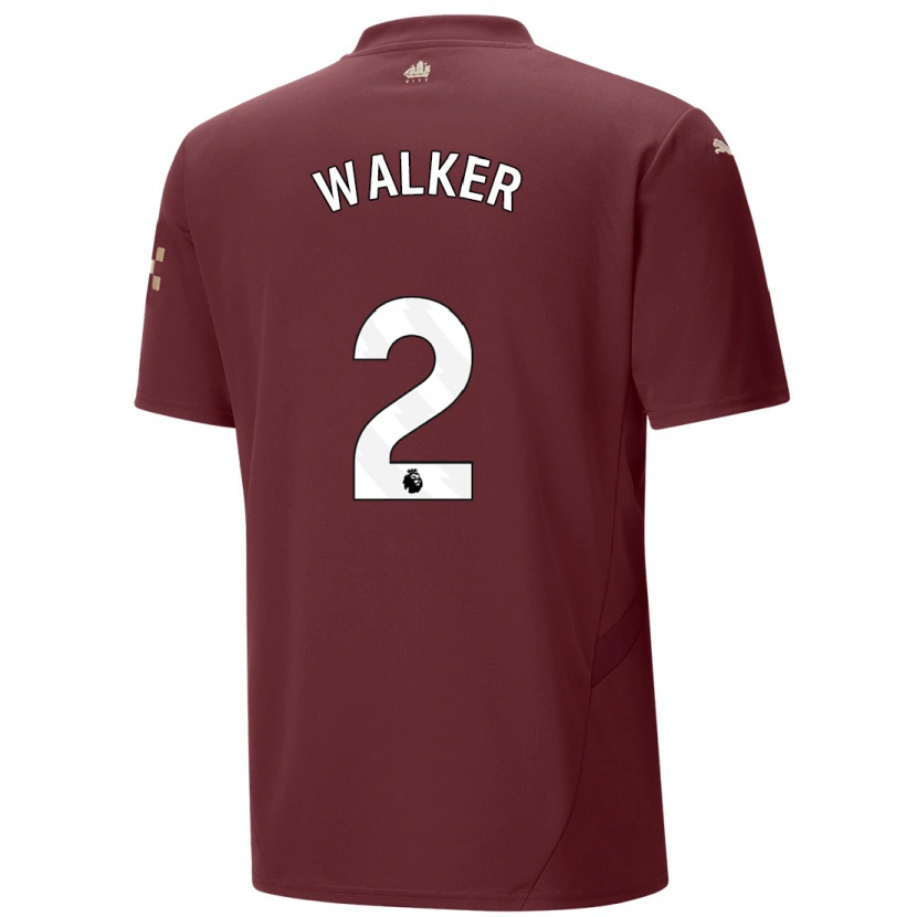 Danxen Kinder Kyle Walker #2 Kastanienbraun Ausweichtrikot Trikot 2024/25 T-Shirt Schweiz