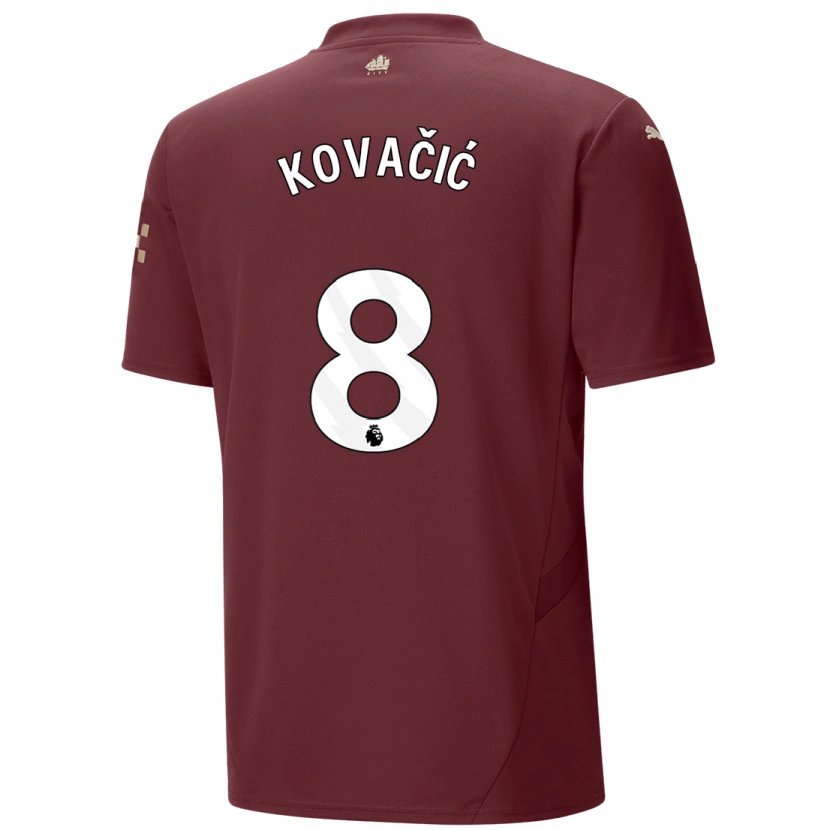 Danxen Kinder Mateo Kovacic #8 Kastanienbraun Ausweichtrikot Trikot 2024/25 T-Shirt Schweiz