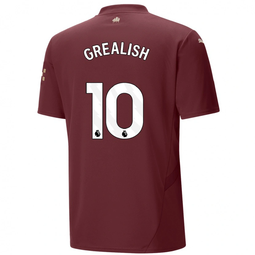 Danxen Kinder Jack Grealish #10 Kastanienbraun Ausweichtrikot Trikot 2024/25 T-Shirt Schweiz