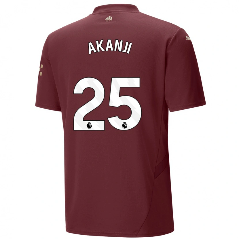 Danxen Kinder Manuel Akanji #25 Kastanienbraun Ausweichtrikot Trikot 2024/25 T-Shirt Schweiz