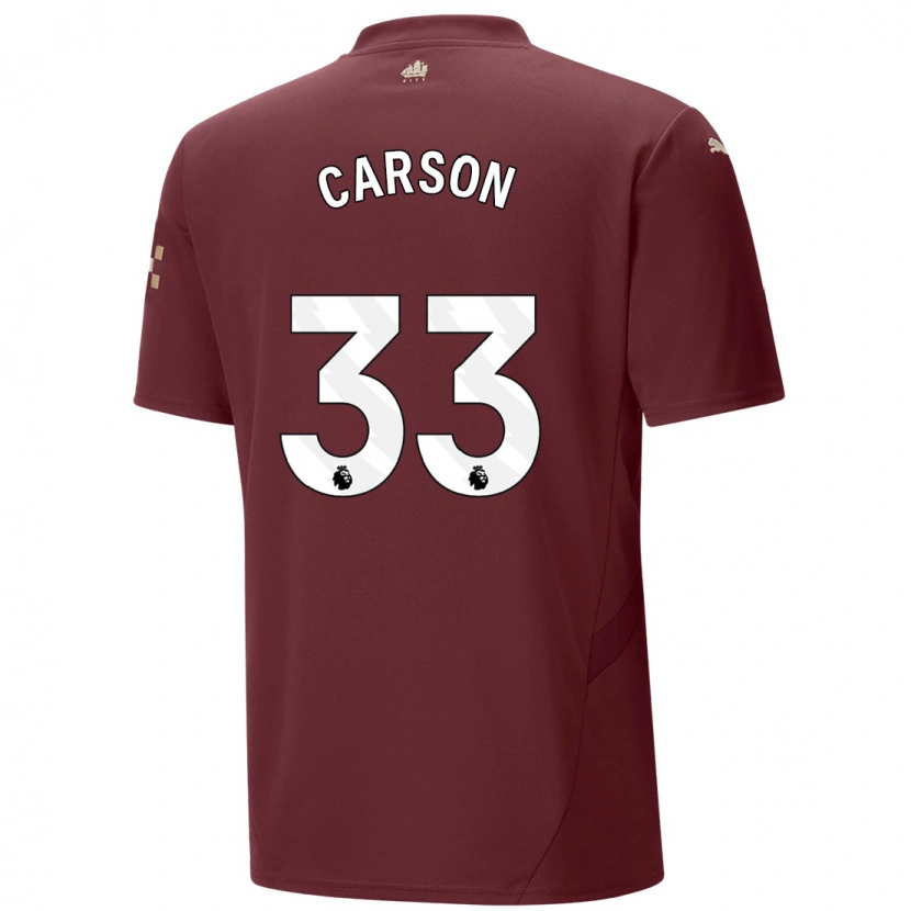 Danxen Kinder Scott Carson #33 Kastanienbraun Ausweichtrikot Trikot 2024/25 T-Shirt Schweiz