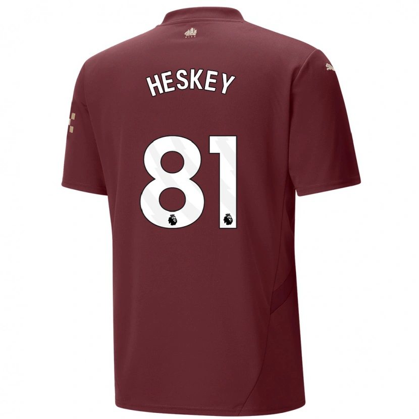 Danxen Kinder Jaden Heskey #81 Kastanienbraun Ausweichtrikot Trikot 2024/25 T-Shirt Schweiz