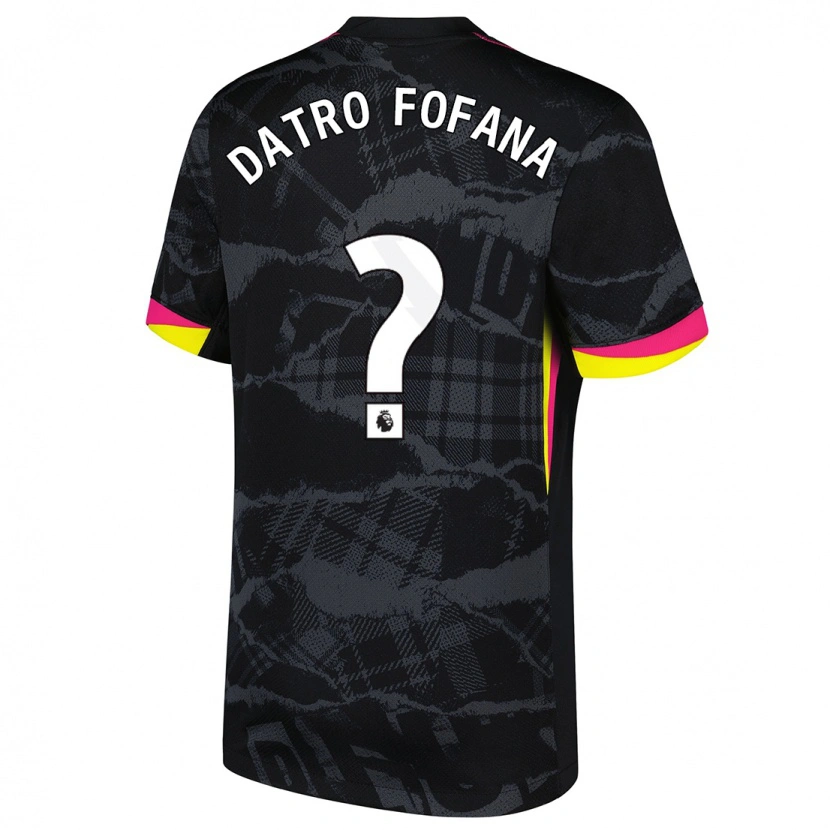 Danxen Kinder David Datro Fofana #0 Schwarz Rosa Ausweichtrikot Trikot 2024/25 T-Shirt Schweiz