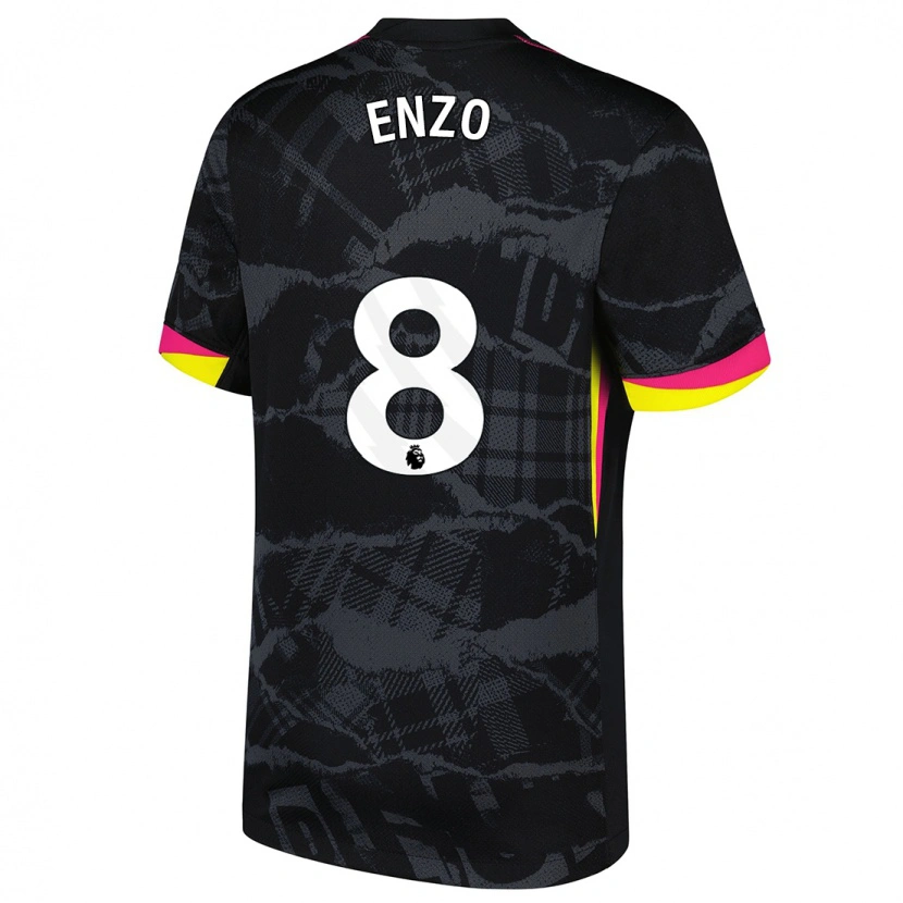 Danxen Kinder Enzo Fernández #8 Schwarz Rosa Ausweichtrikot Trikot 2024/25 T-Shirt Schweiz