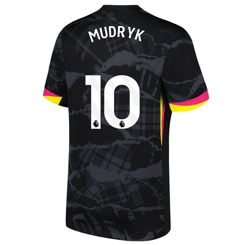 Danxen Kinder Mykhaylo Mudryk #10 Schwarz Rosa Ausweichtrikot Trikot 2024/25 T-Shirt Schweiz