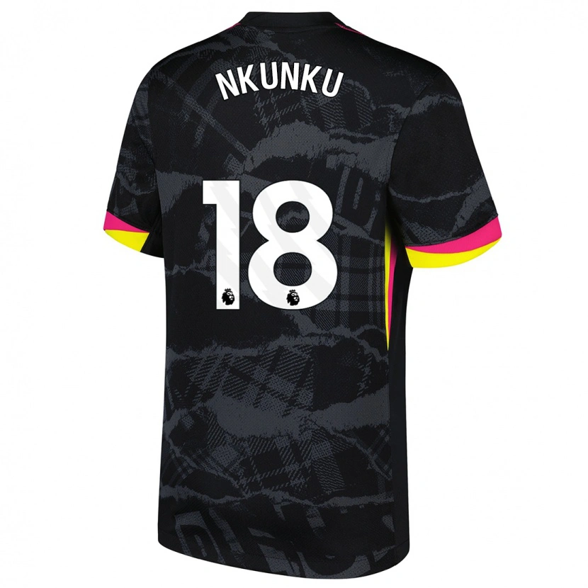 Danxen Kinder Christopher Nkunku #18 Schwarz Rosa Ausweichtrikot Trikot 2024/25 T-Shirt Schweiz