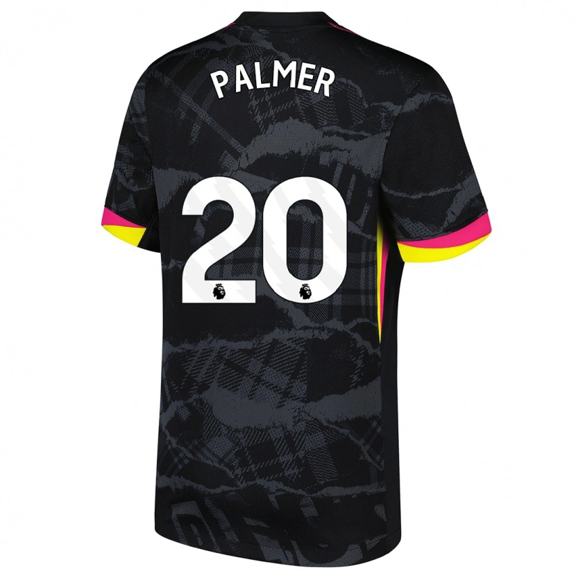 Danxen Kinder Cole Palmer #20 Schwarz Rosa Ausweichtrikot Trikot 2024/25 T-Shirt Schweiz